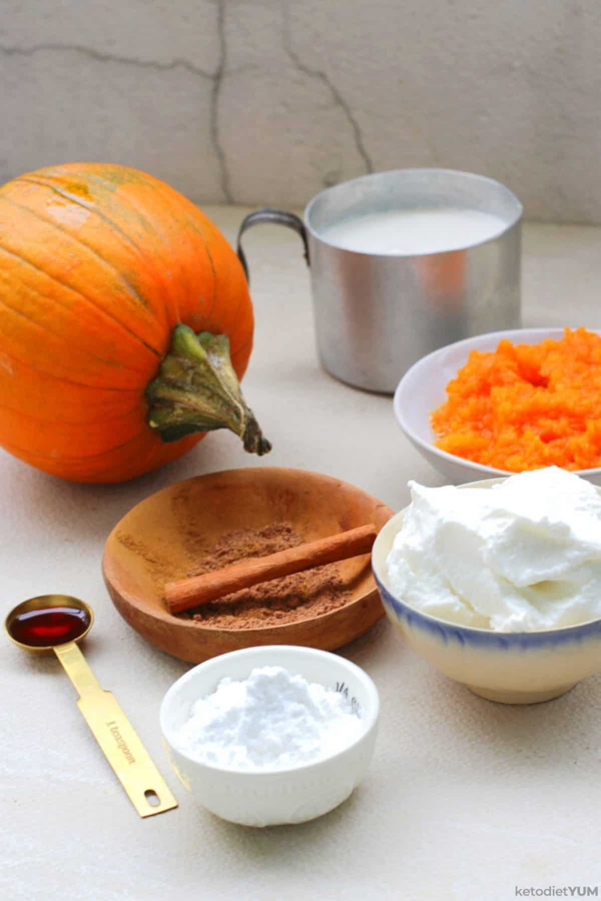 The simple ingredients you'll need to make low carb pumpkin mousse
