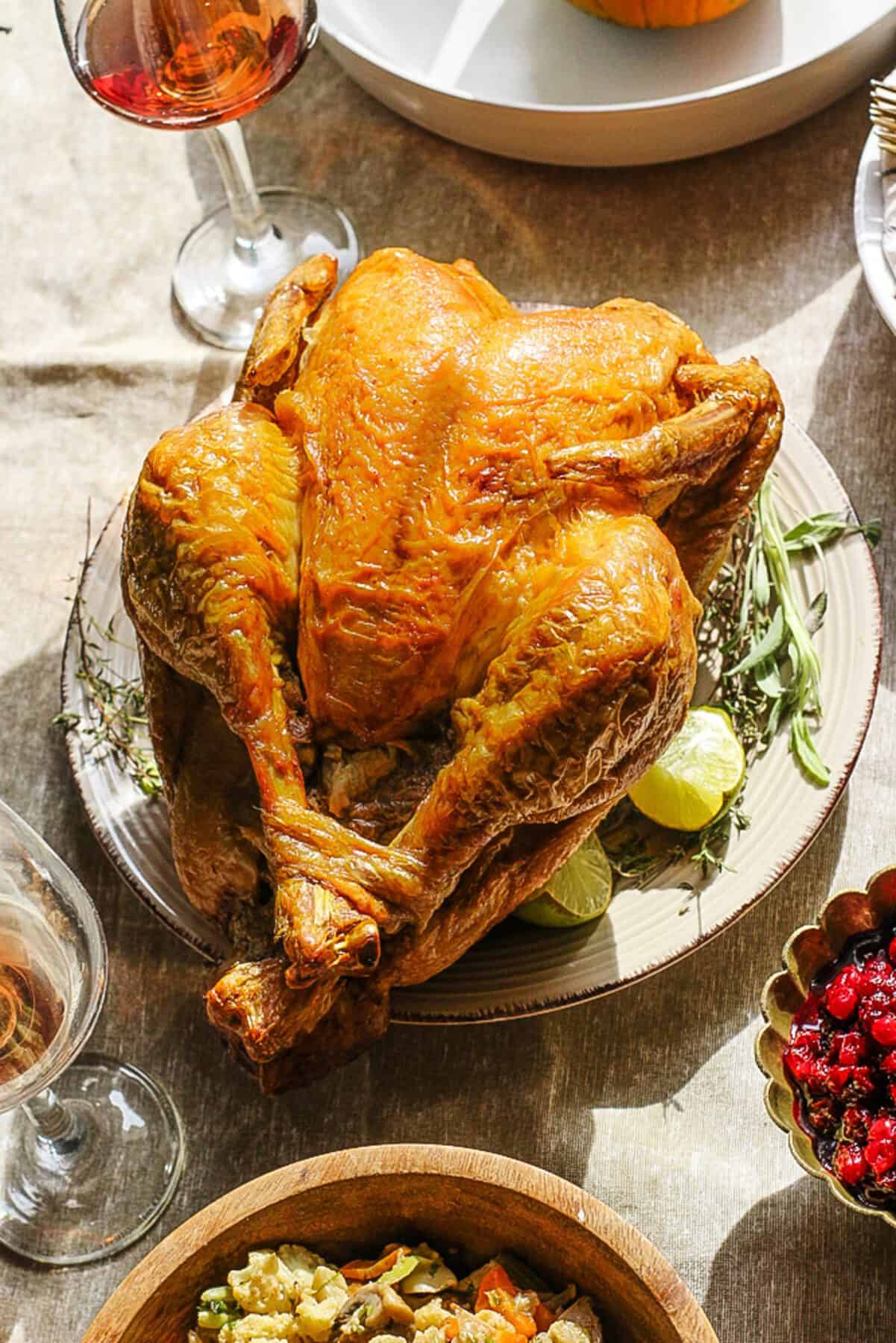 Roasted turkey Thanksgiving dinner