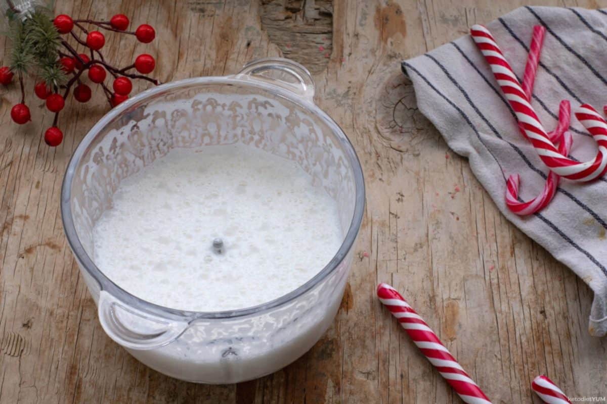 Blending the ingredients together to get a frothy milkshake