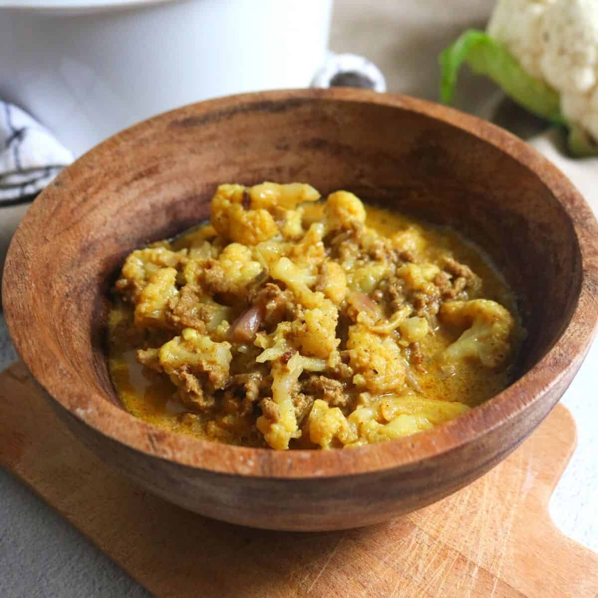 Keto Ground Beef Cauliflower Curry