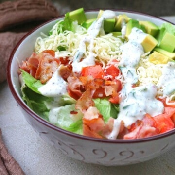 Easy Keto BLT Salad with Avocado & Cheese