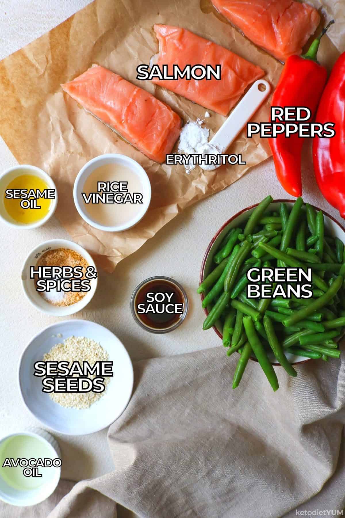 Keto Baked Salmon and Green Beans Ingredients