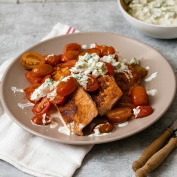 Pan Seared Salmon with Goat Cheese Sauce