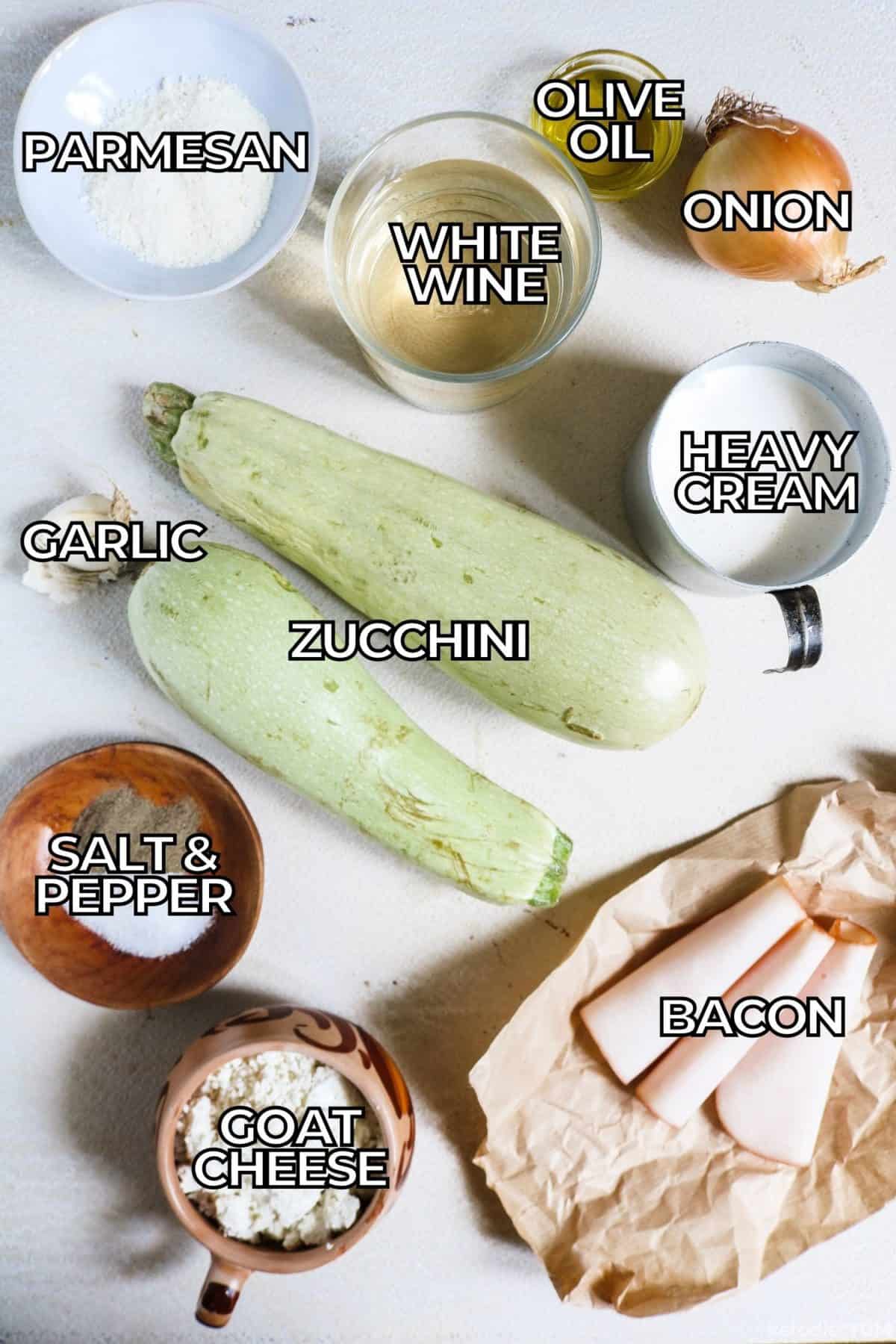 Zucchini Alfredo Ingredients