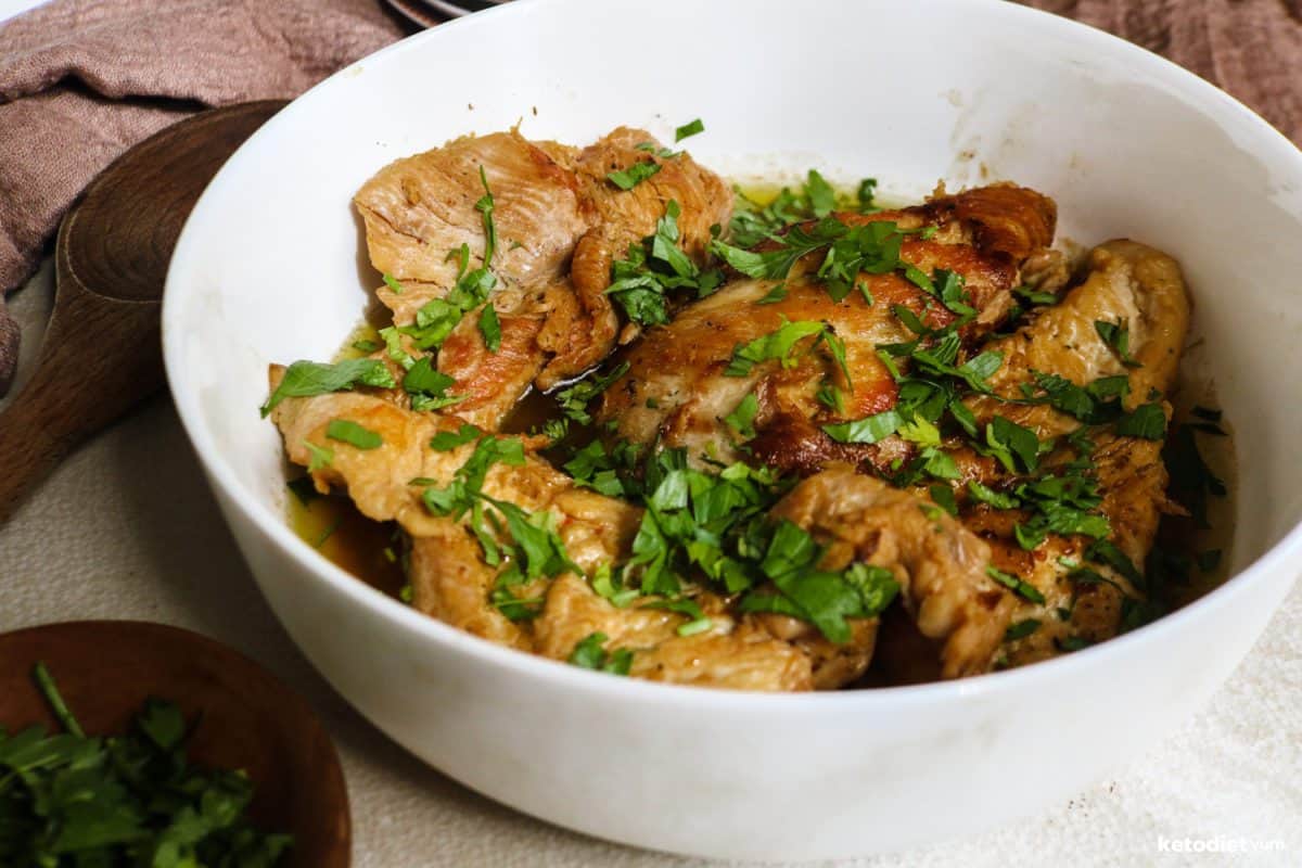 Garlic butter chicken breast recipe with a fragrant garlic butter sauce and fresh parsley