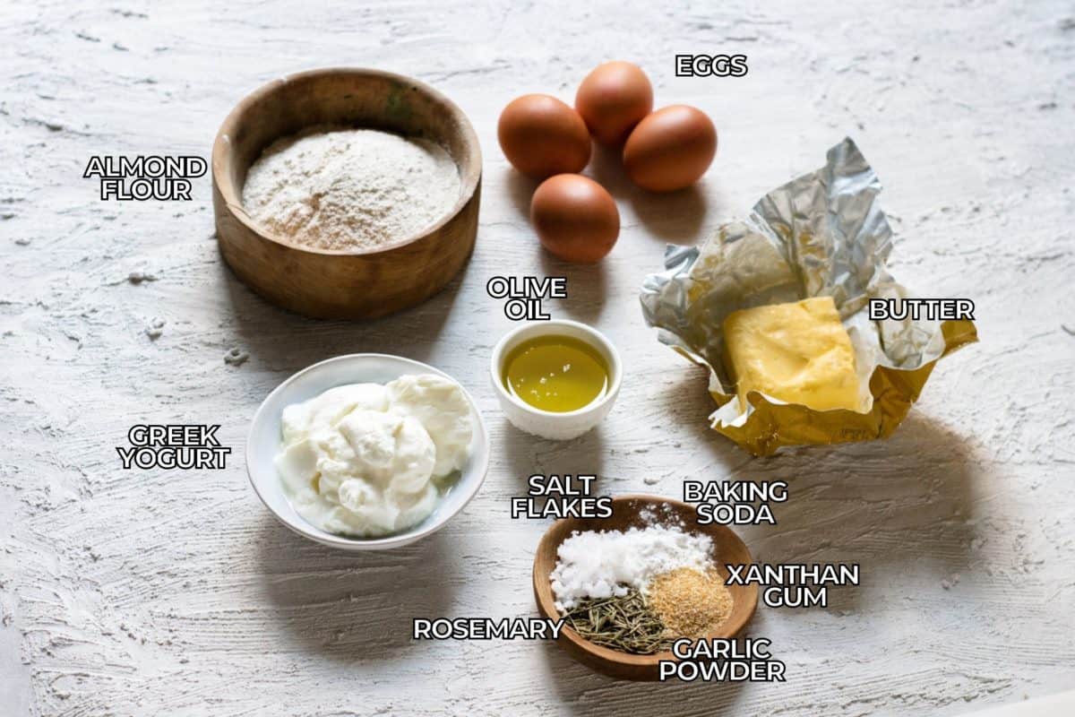 Rosemary Keto Focaccia Bread Ingredients