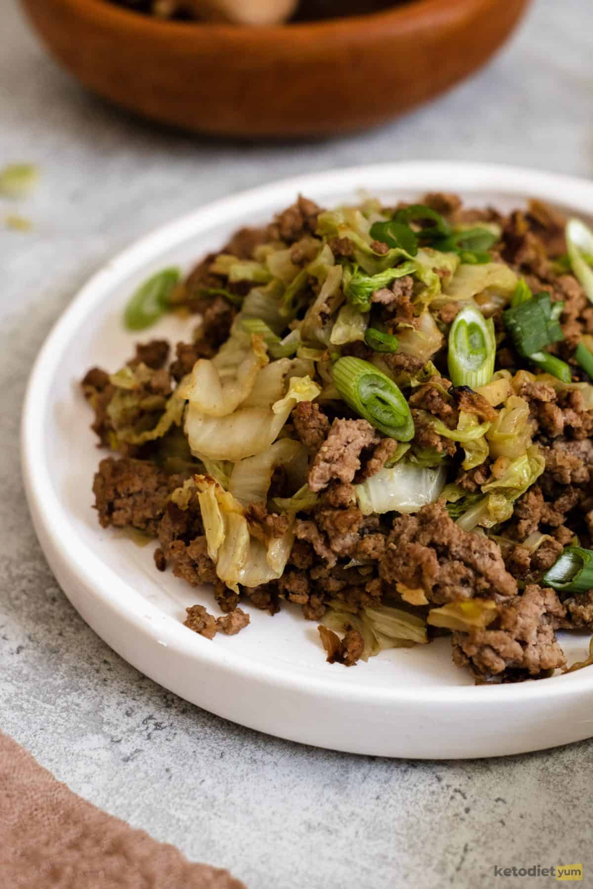 A Chinese cabbage recipe made into a keto stir fry
