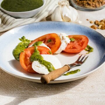 Keto Caprese Salad with Homemade Pesto