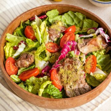 Keto Steak Salad with Lemon Basil Vinaigrette