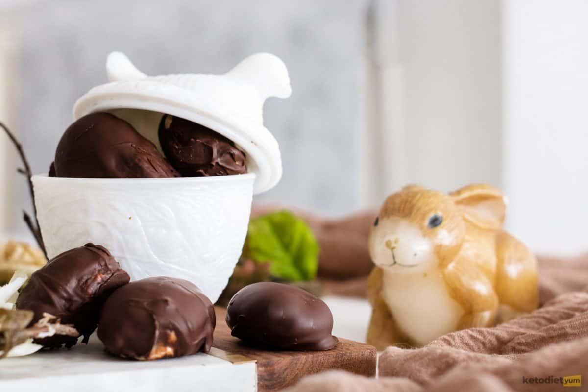 Chocolate peanut butter eggs are the best sugar free Easter candy!