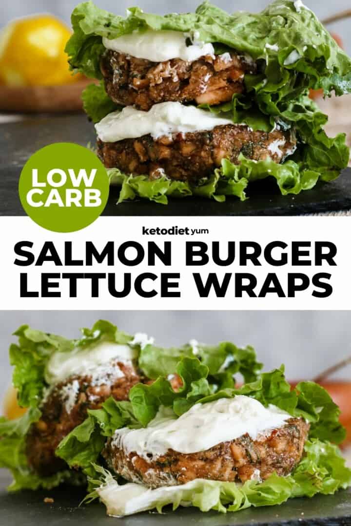 Salmon Burger Lettuce Wraps