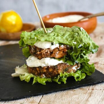 Salmon Burger Lettuce Wraps