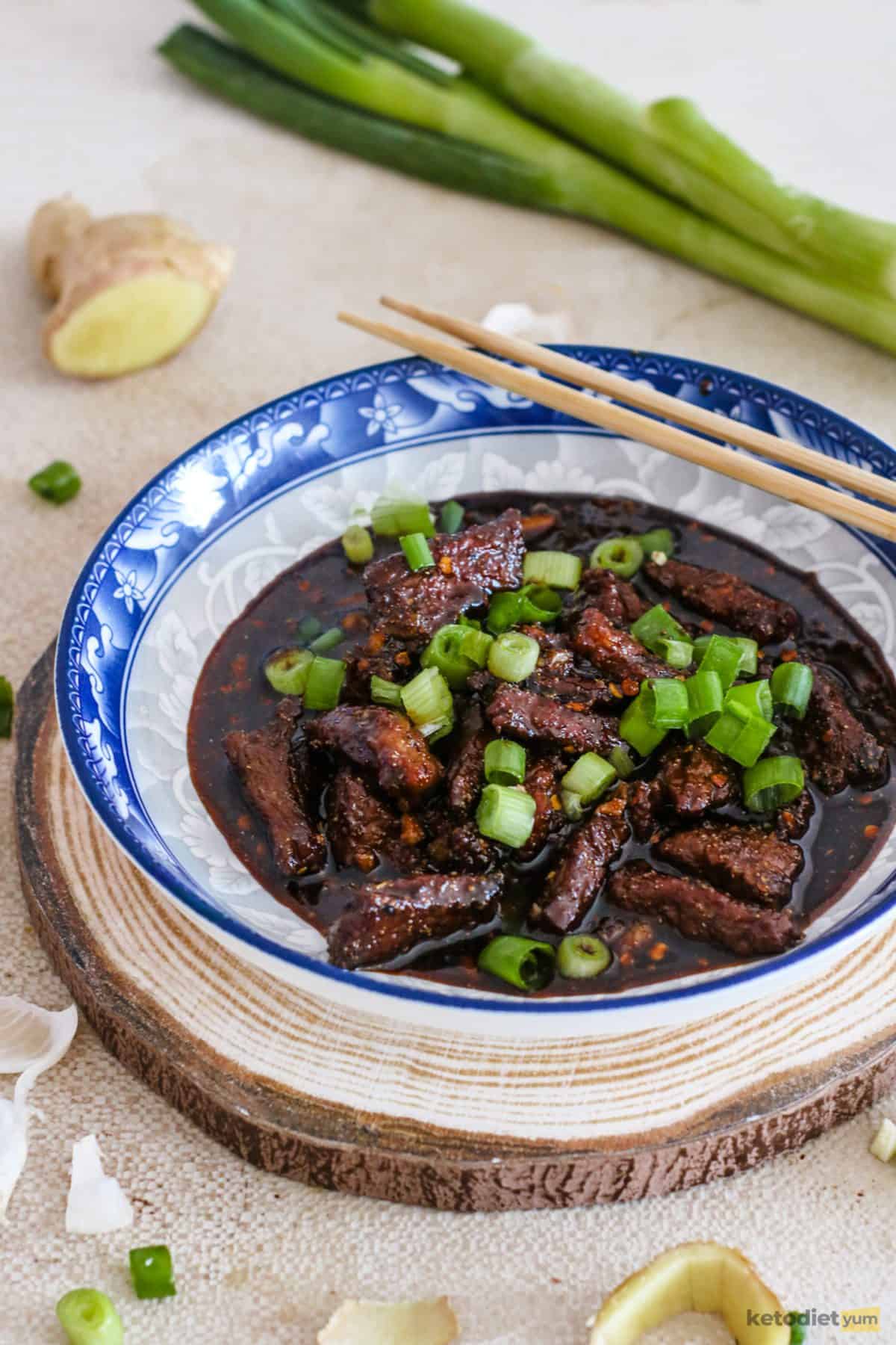Keto Mongolian beef recipe that is just as delicious as Chinese takeout without the carbs!