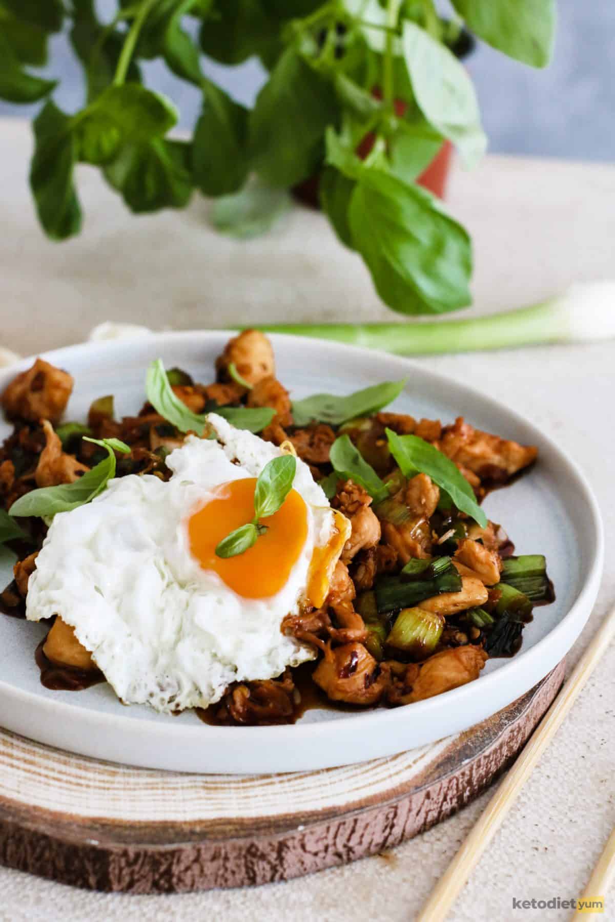 Thai basil chicken is a quick and easy weeknight dinner packed with flavor and texture