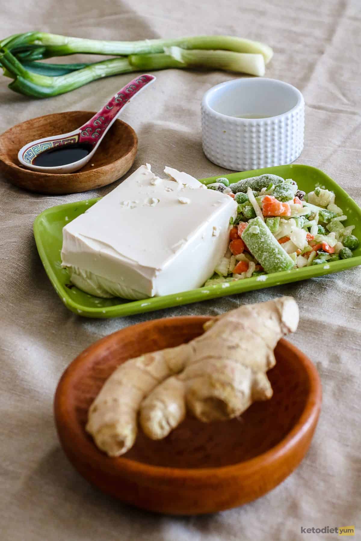 Ingredients for tofu stir fry