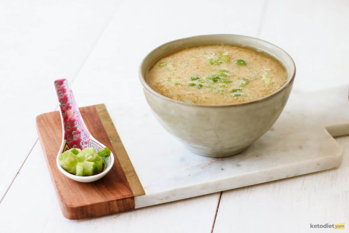 A quick and easy to make keto egg drop soup is the perfect light and comforting soup with loads of texture and flavor