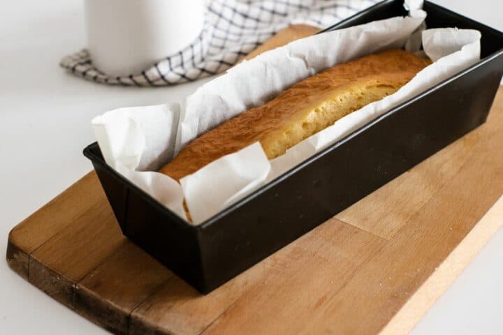 Golden Keto Bread In A Line Loaf Pan