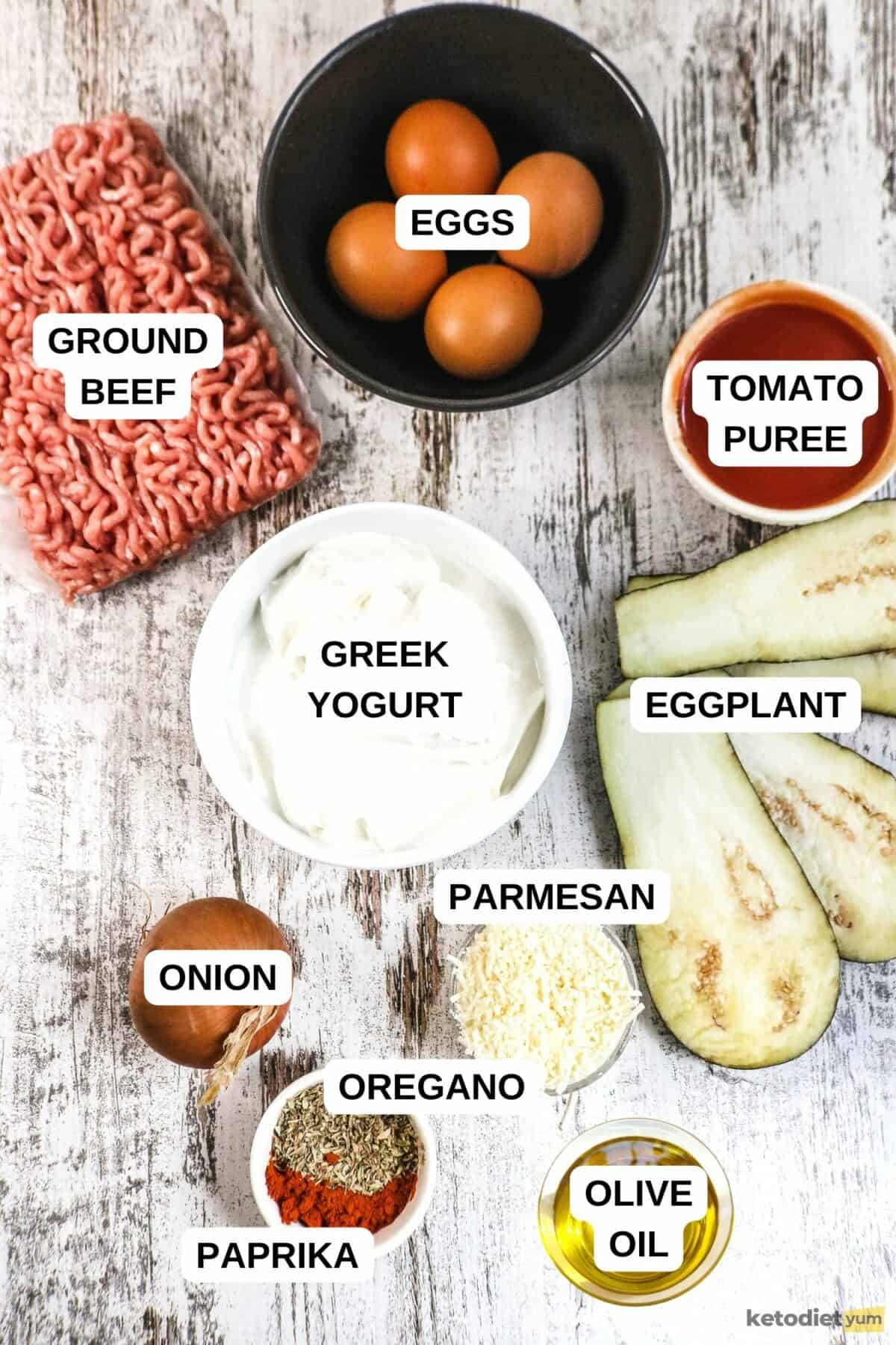 Greek Moussaka Keto Moussaka Ingredients