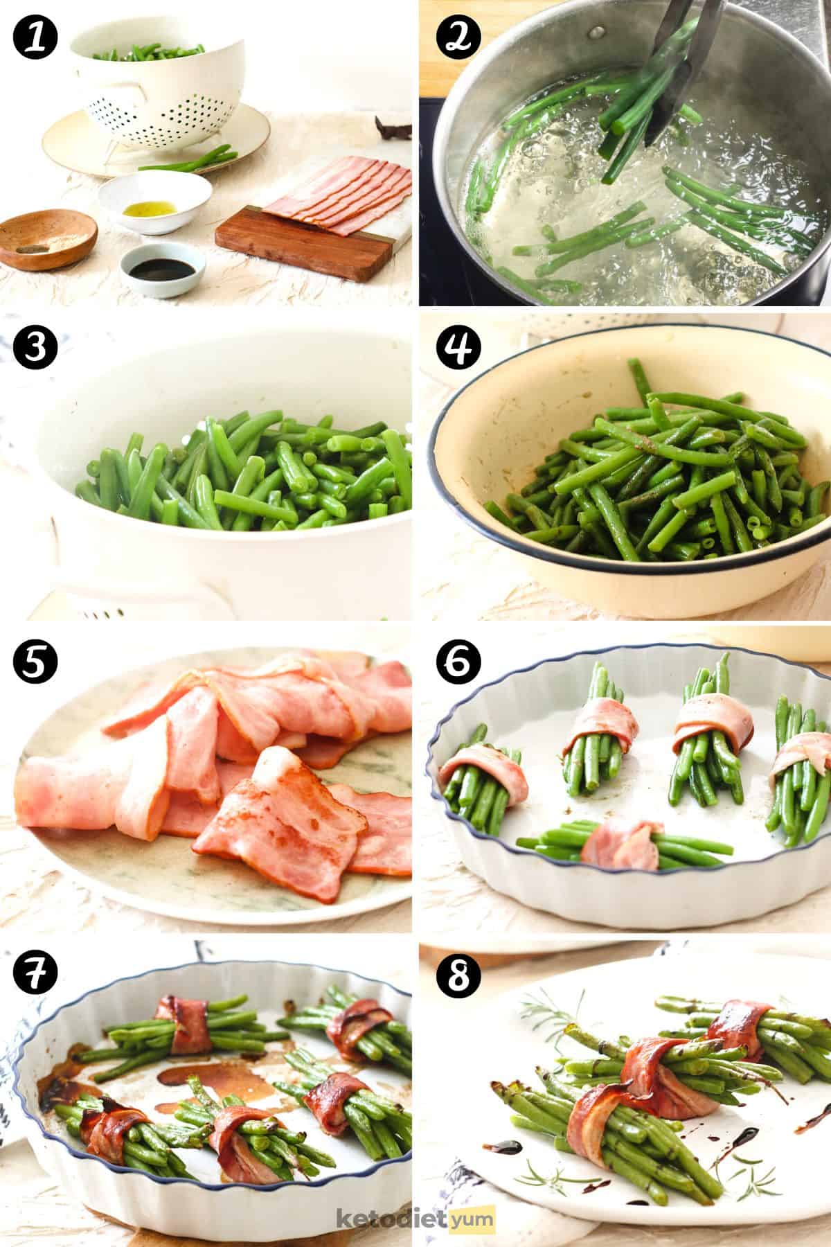 Keto Bacon-Wrapped Green Beans Instructions