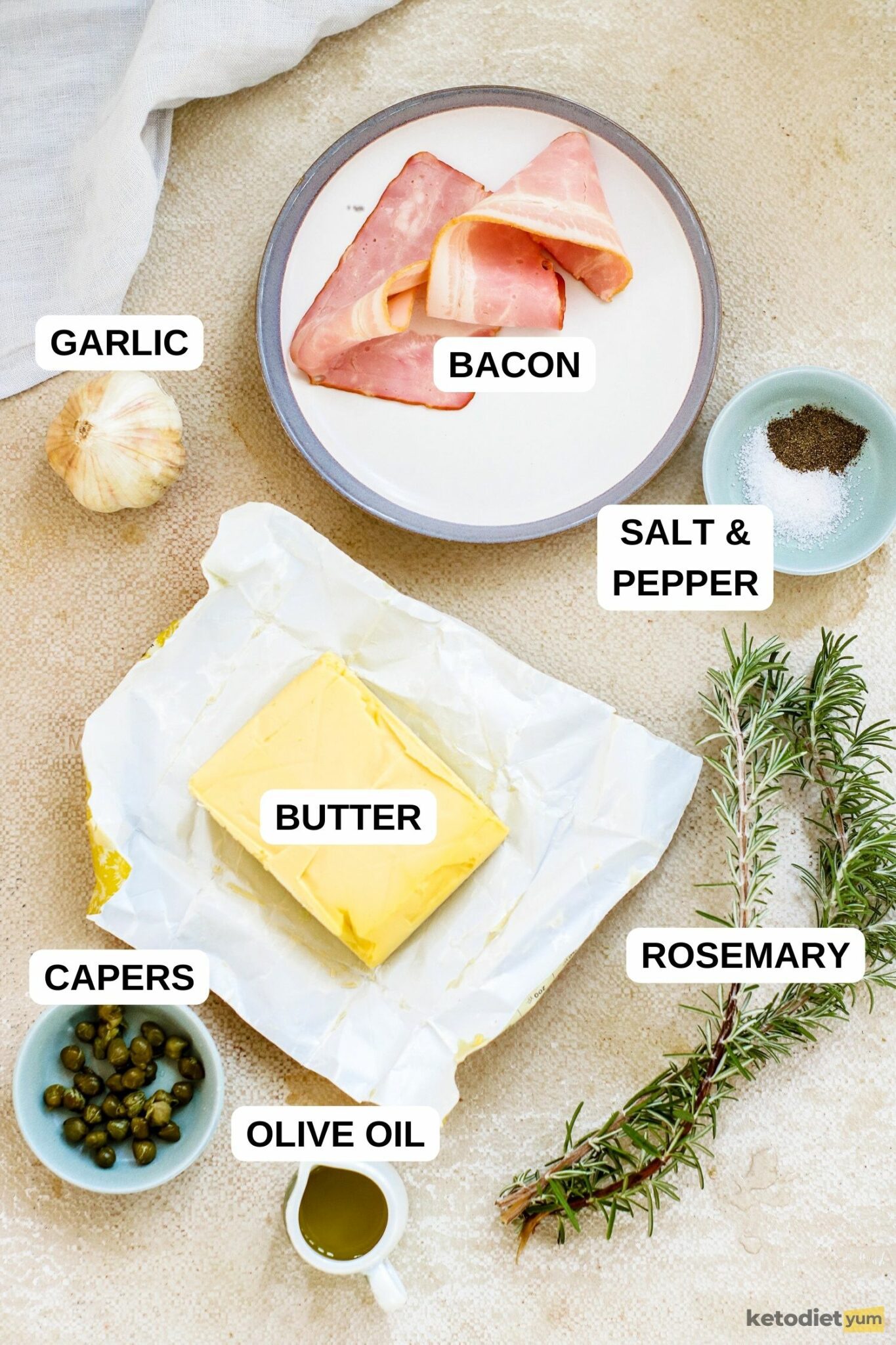 Keto Butter Board With Crispy Bacon & Capers (Keto Diet Yum)