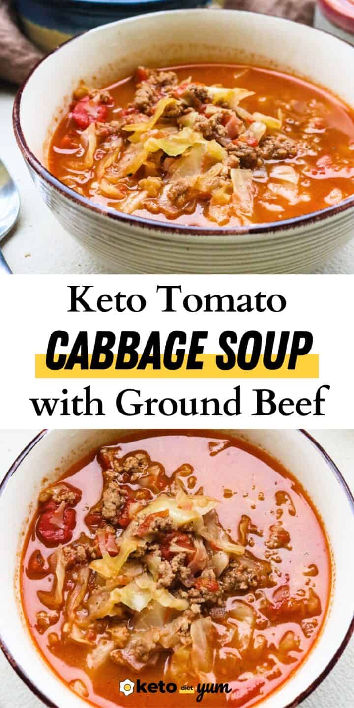 Low Carb Keto Tomato Cabbage Soup with Ground Beef