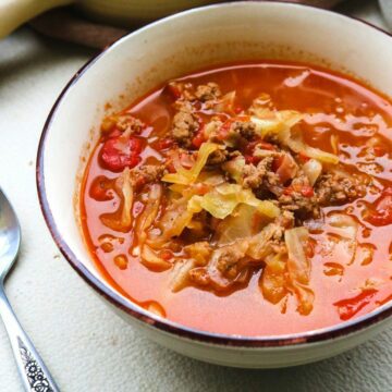 Tomato Cabbage Soup with Ground Beef