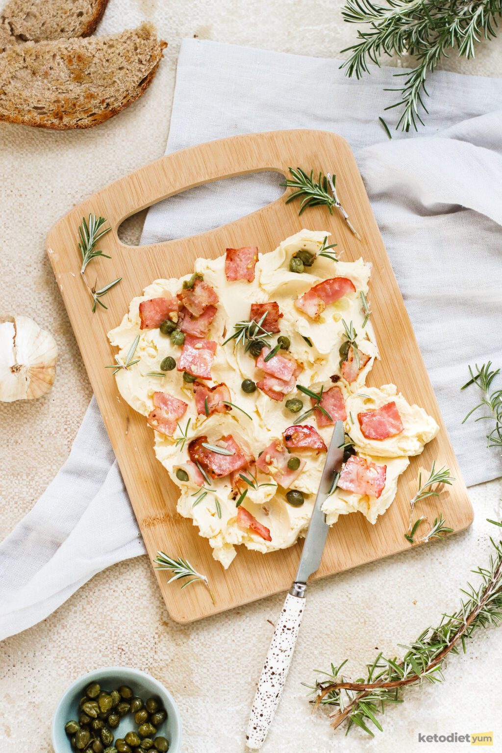 Keto Butter Board With Crispy Bacon & Capers (Keto Diet Yum)