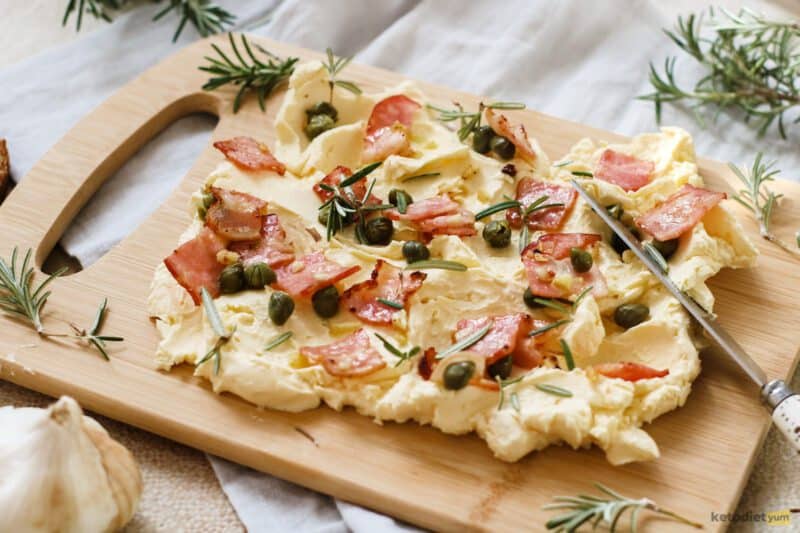 Keto Butter Board With Crispy Bacon & Capers (Keto Diet Yum)