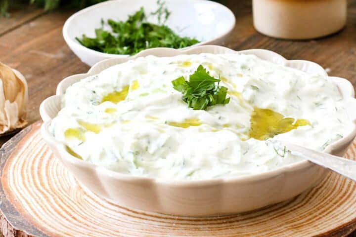 easy keto tzatziki sauce ready to enjoy