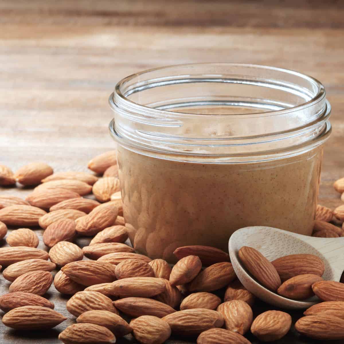 almond butter on a table