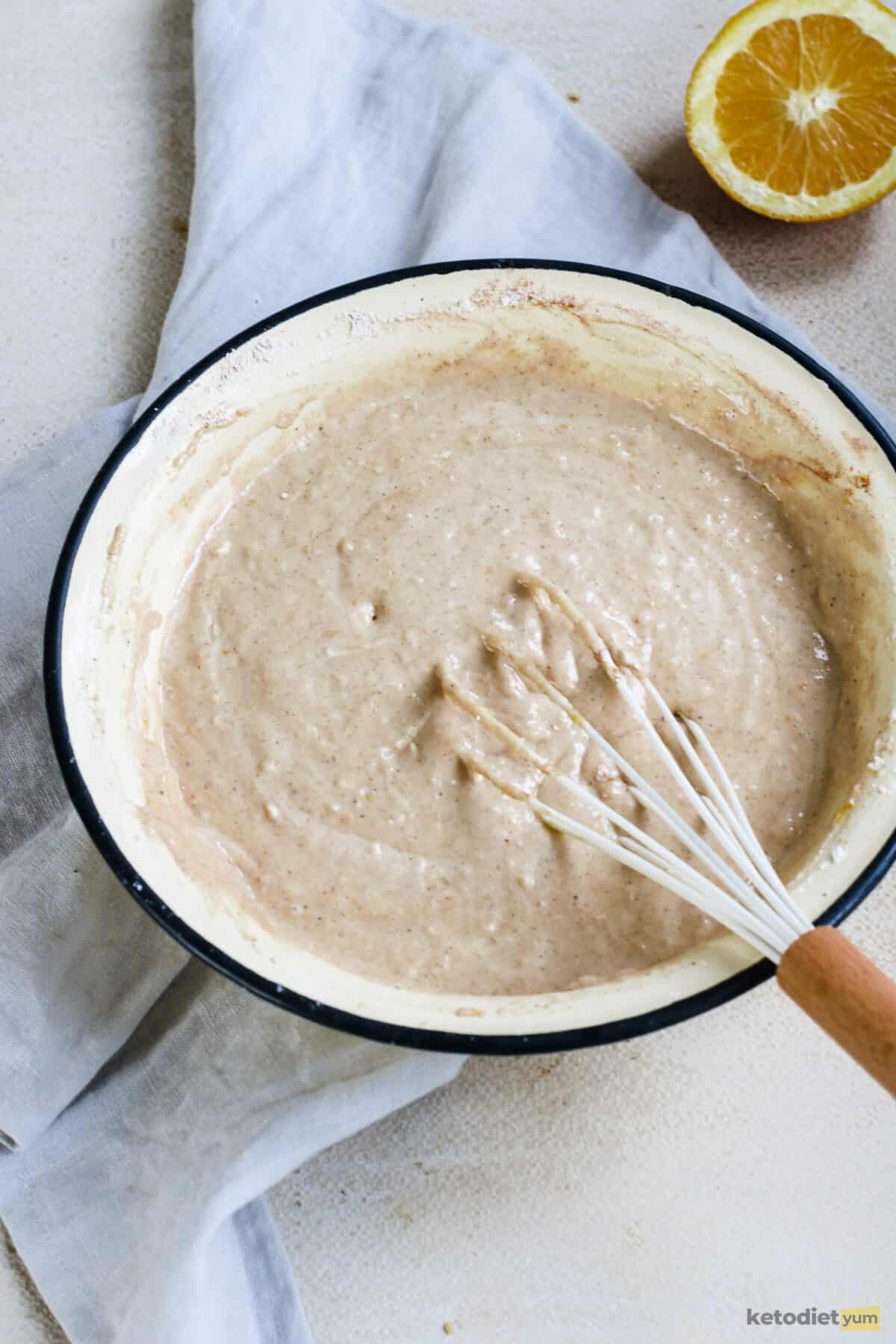 orange spice cake - preparing the batter