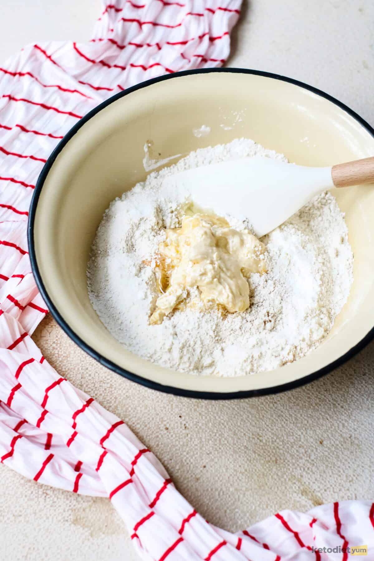 sugar free cookies - combining wet and dry ingredients