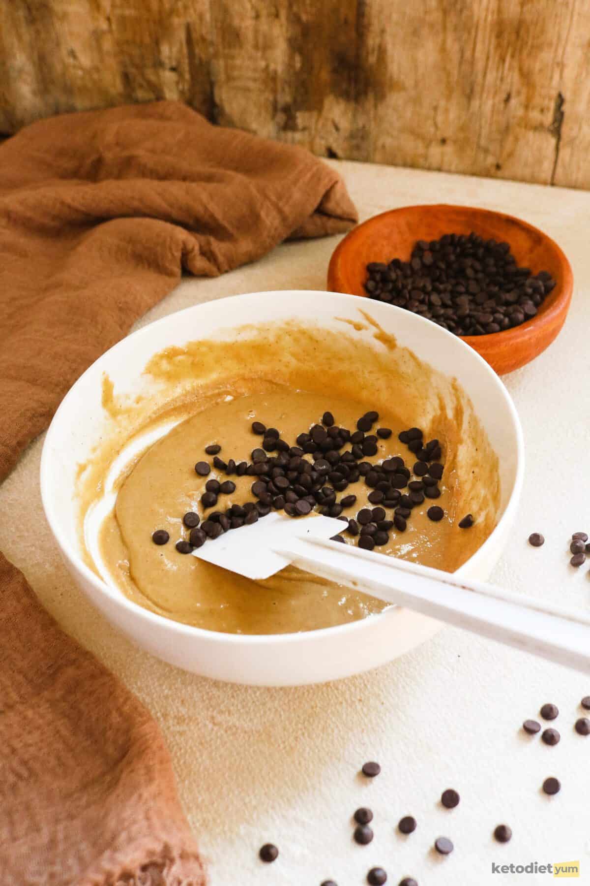 tahini fudge - making the batter