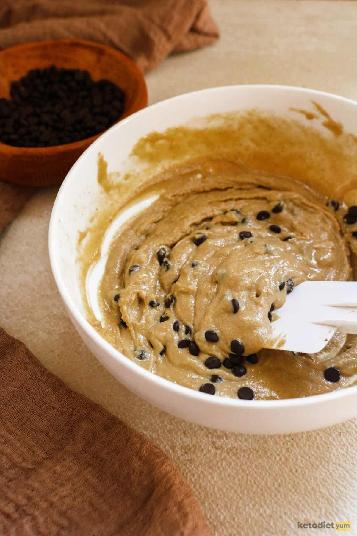 tahini fudge - making the batter