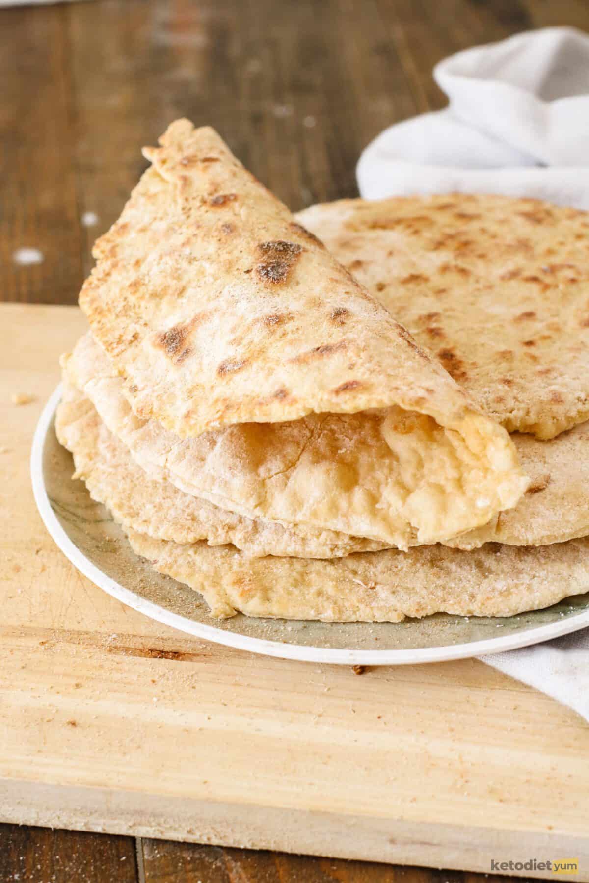 best low carb tortillas recipe - cooked tortillas ready to enjoy
