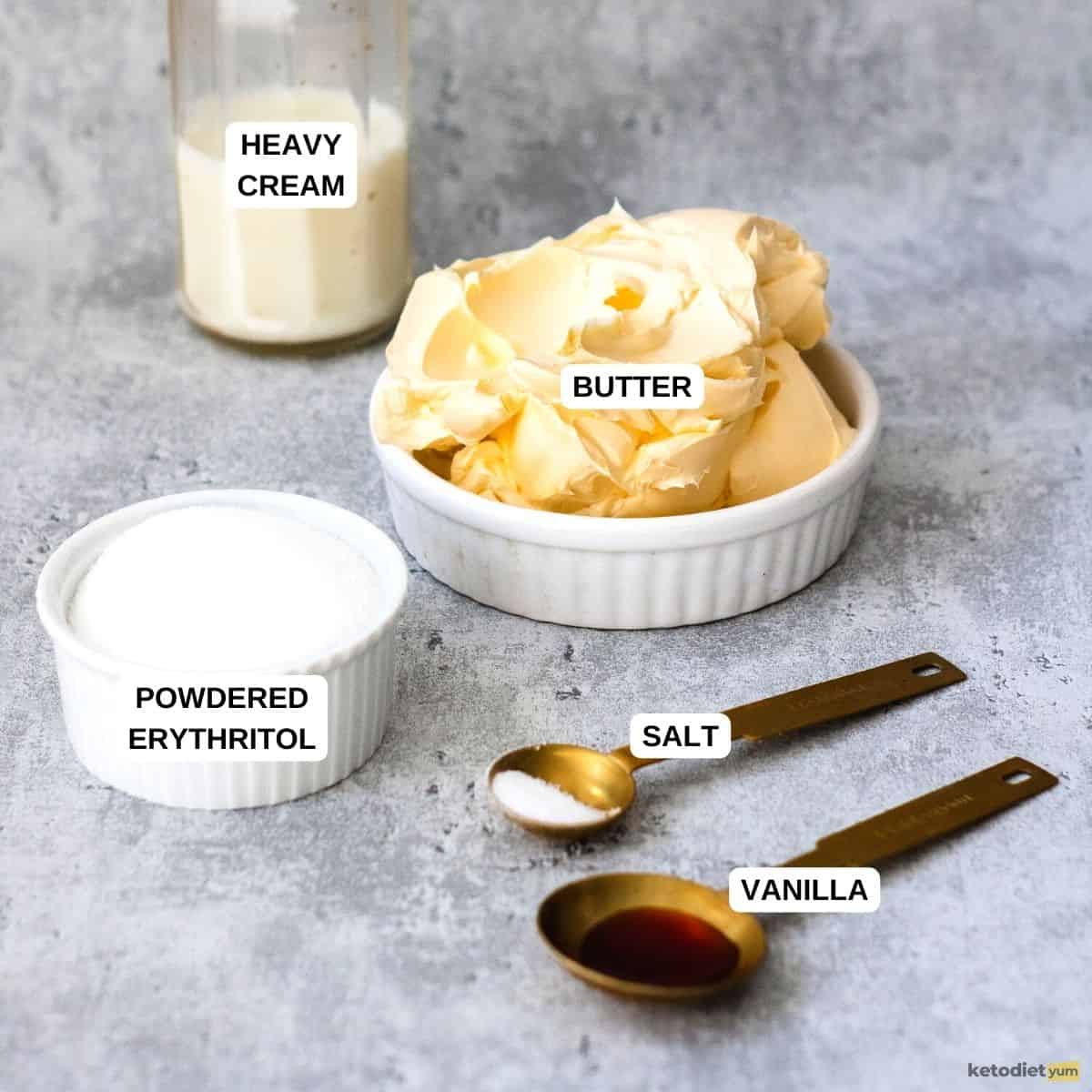 Keto Buttercream Frosting Ingredients