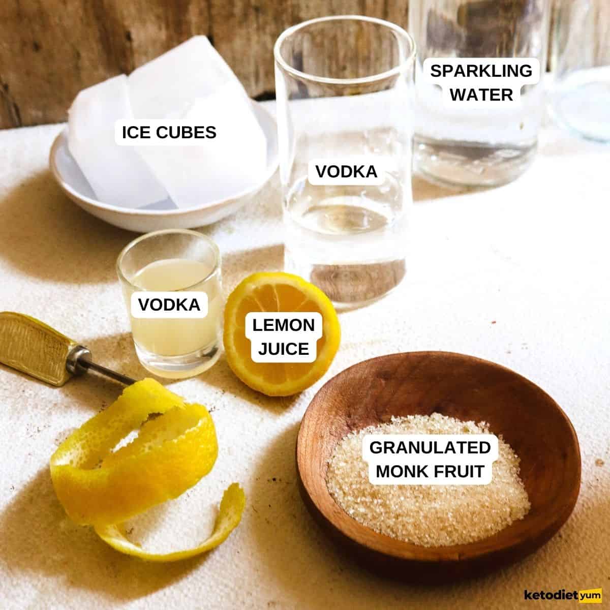 Keto Lemon Drop Martini Ingredients