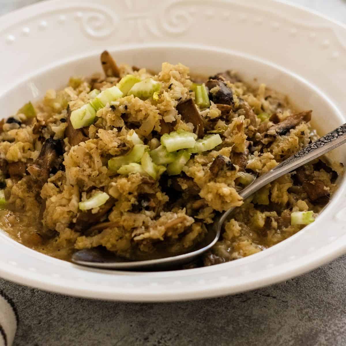 Easy Creamy Cauliflower Mushroom Risotto (Keto) Keto Cauliflower Mushroom Risotto