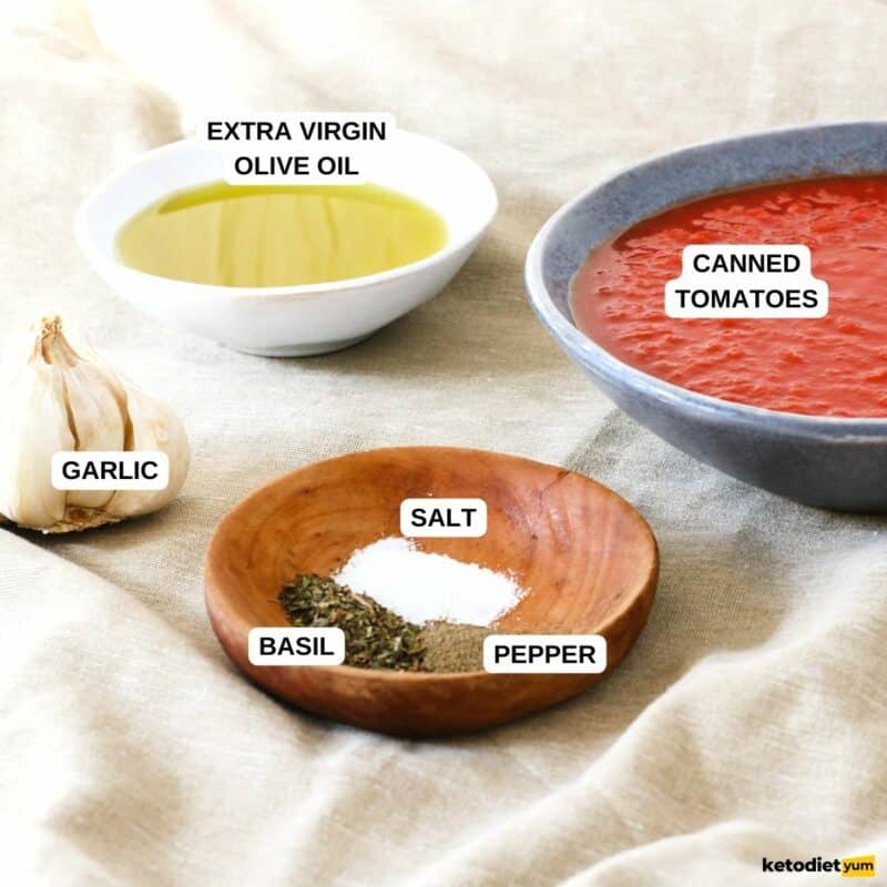 EASY Keto Tomato Sauce 4 Ingredients, Gluten Free, Low Carb