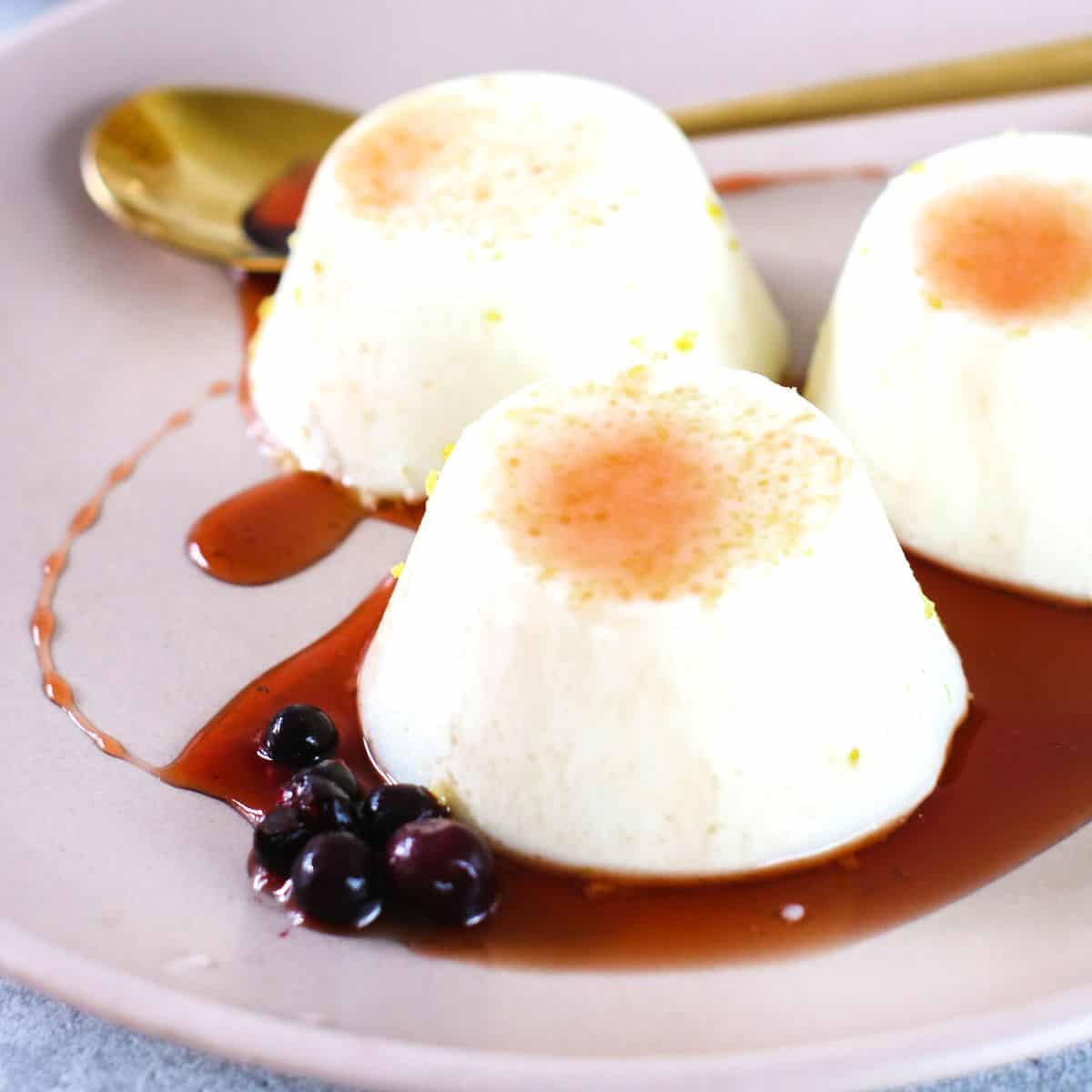 Keto Panna Cotta with Berry Sauce