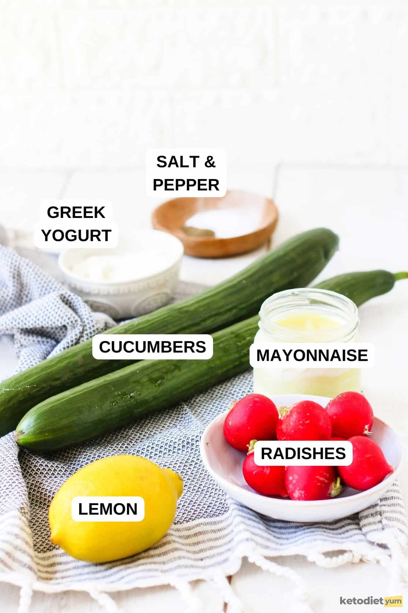 Cucumber Radish Salad Ingredients