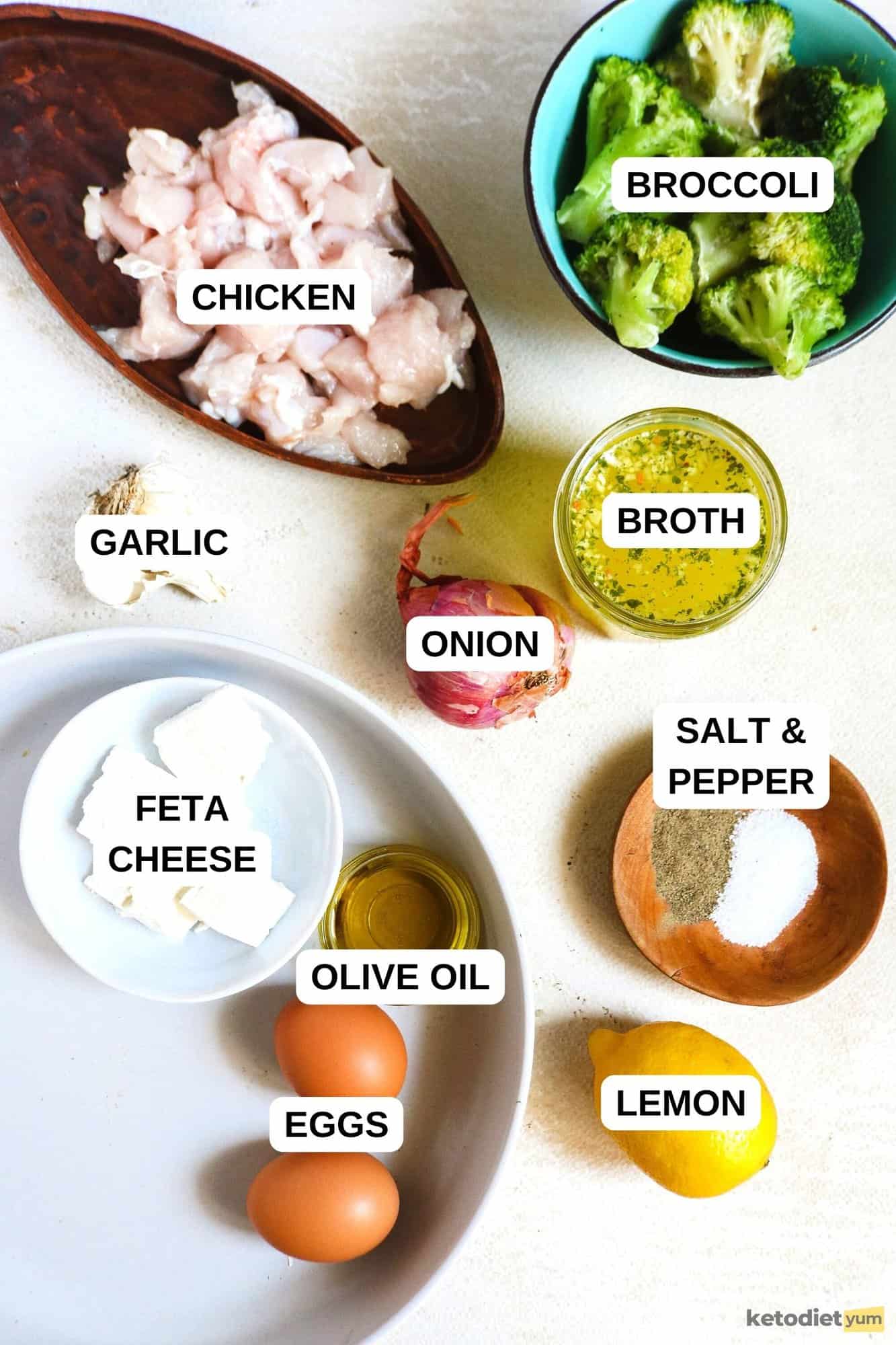 Keto Greek Lemon Chicken Soup Ingredients