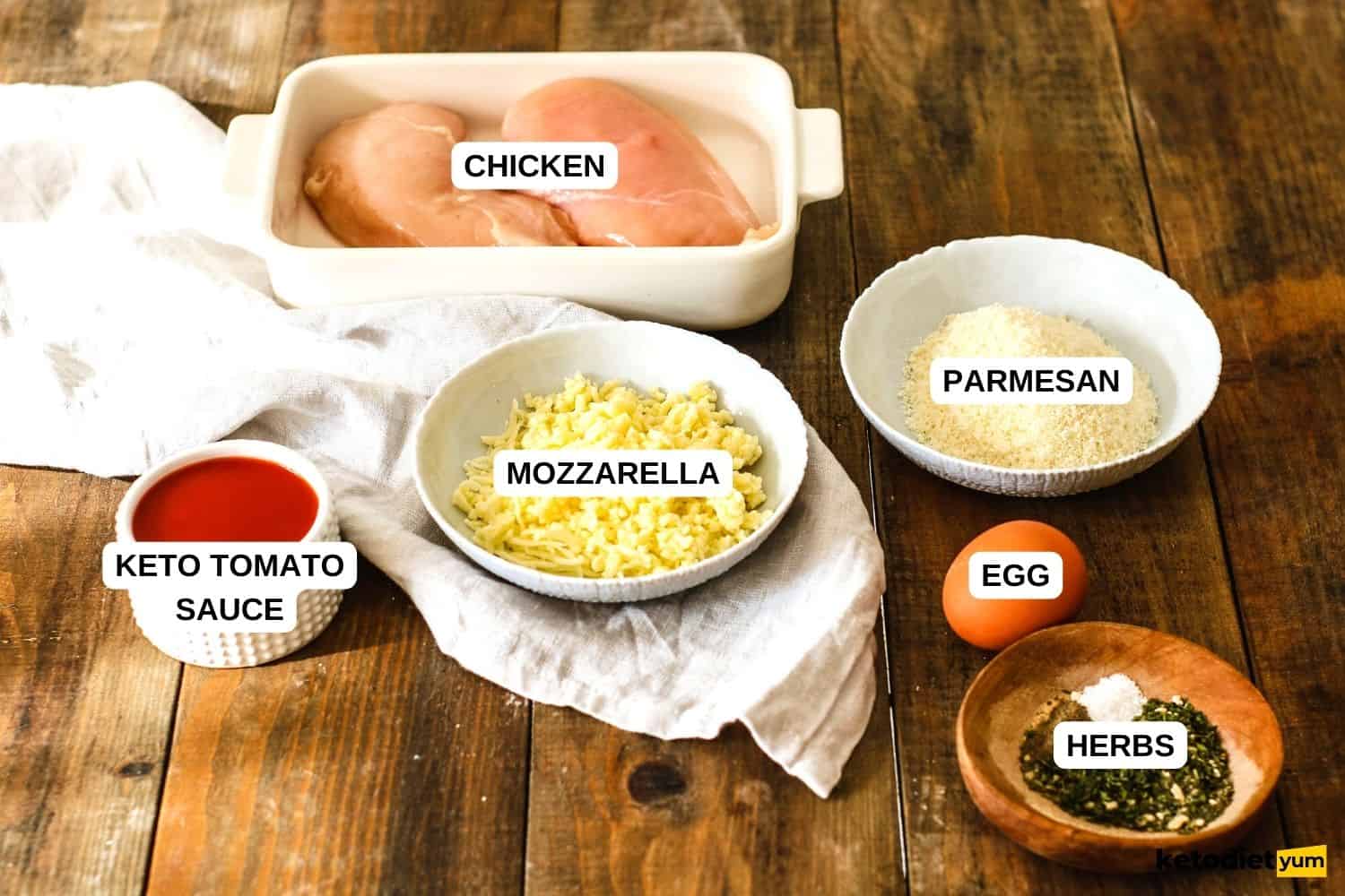 One Pan Keto Chicken Parmesan Recipe Ingredients