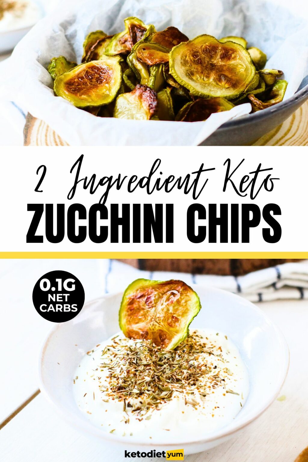 Air Fryer Keto Zucchini Chips (2 Ingredients)