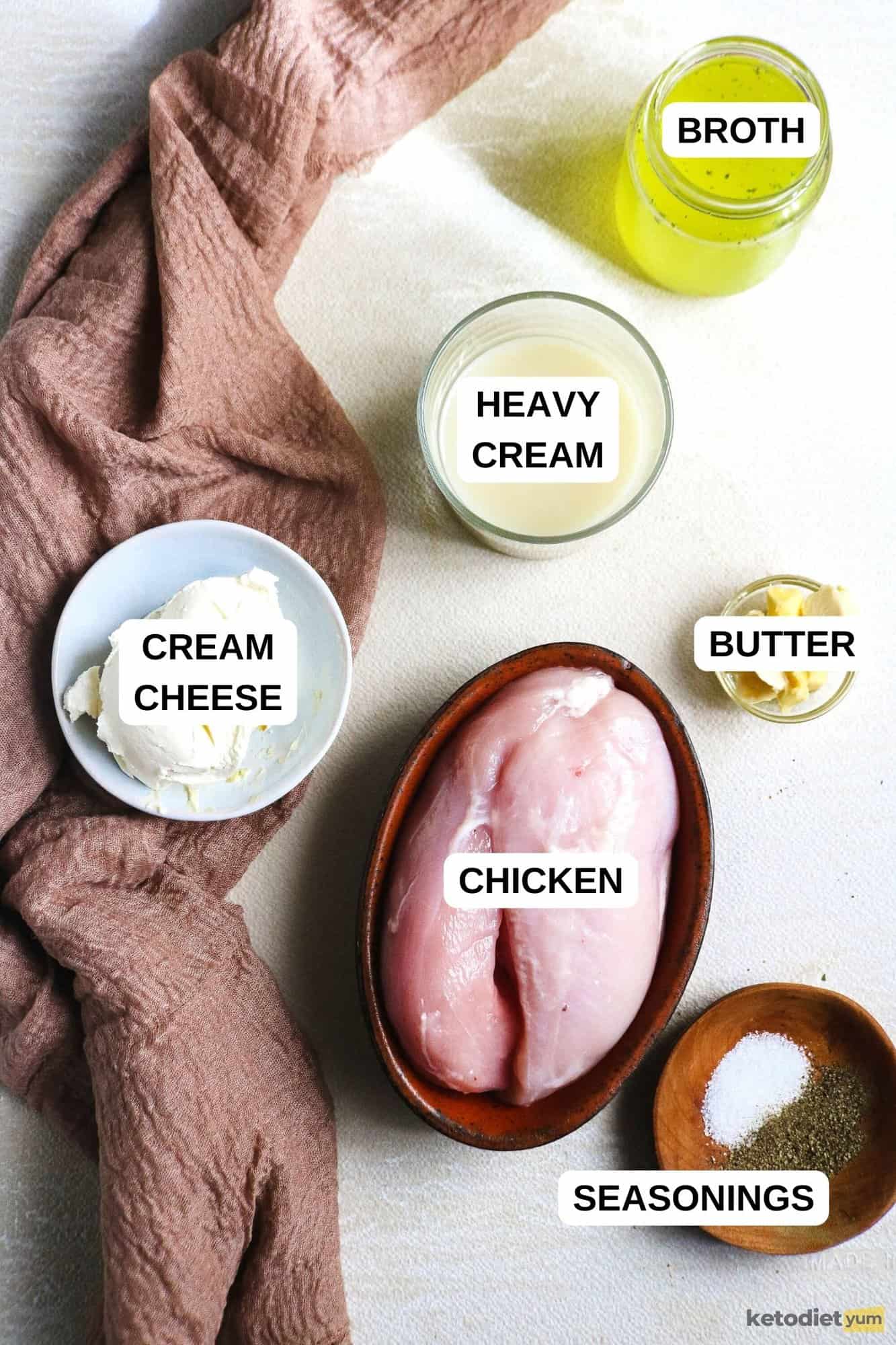 Keto Cream of Chicken Soup Ingredients