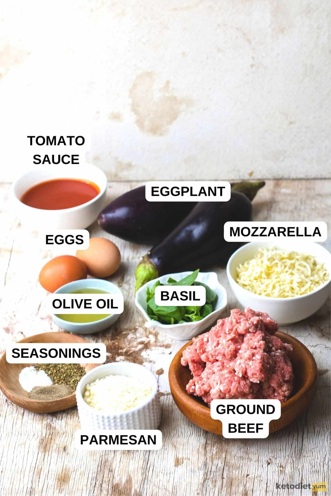 Keto Eggplant Lasagna Ingredients