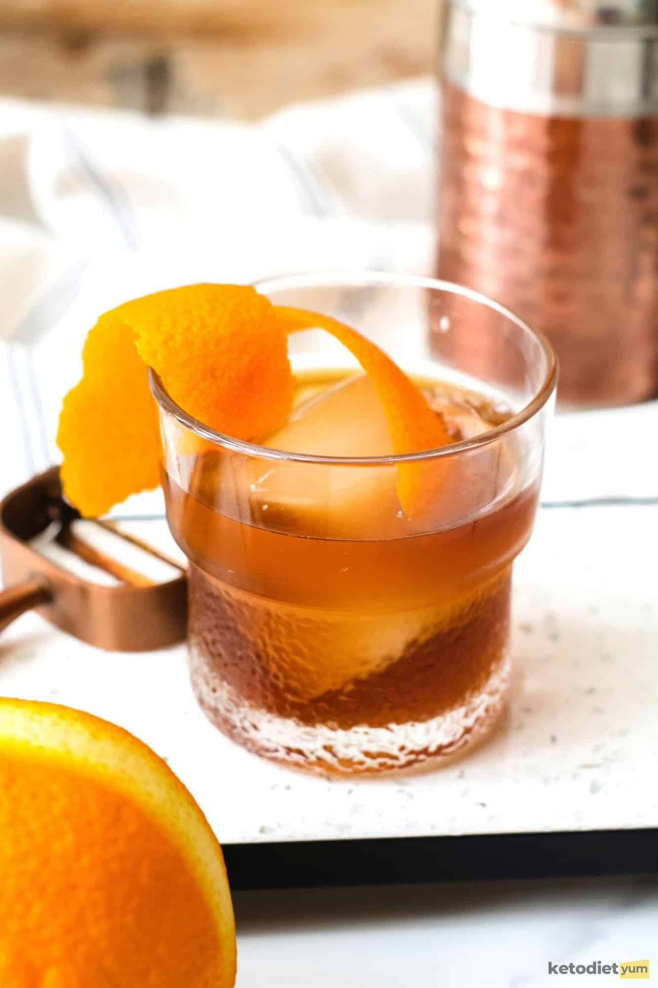 Keto Old Fashioned Cocktail