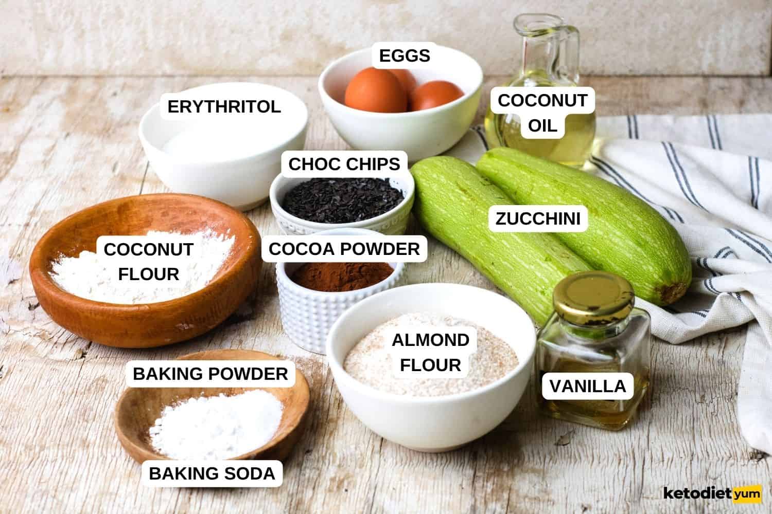One Bowl Chocolate Zucchini Bread Ingredients