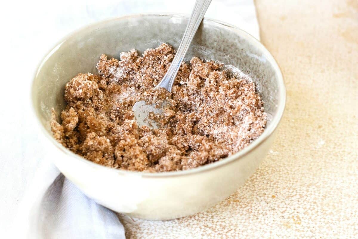 Keto Cinnamon Muffins With Streusel Topping & Vanilla Glaze