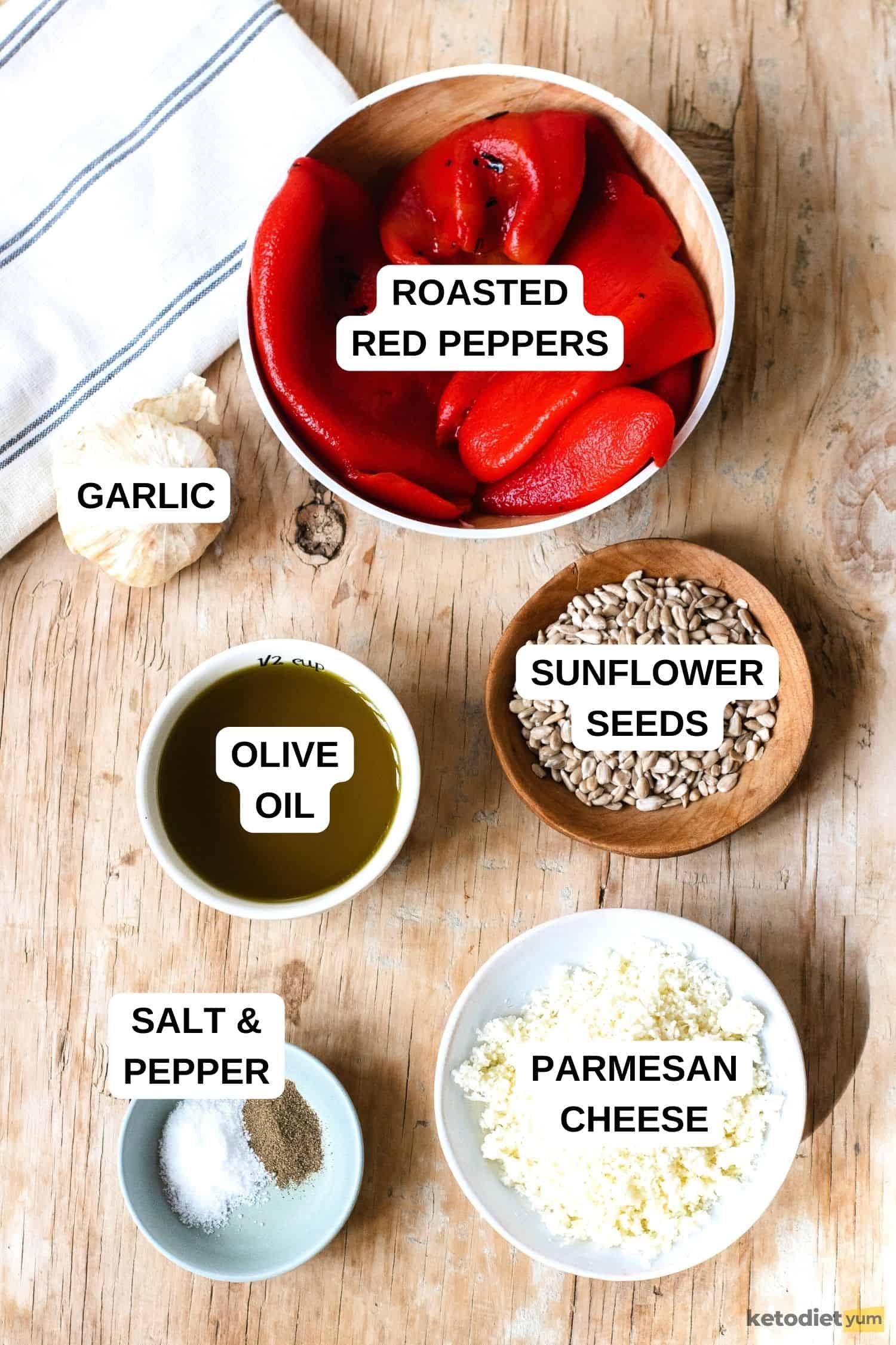 Roasted Red Pepper Pesto Ingredients